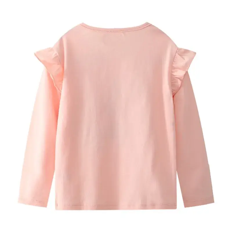 Girls' Pink Long Sleeve T-Shirt Round Neck - Image 3
