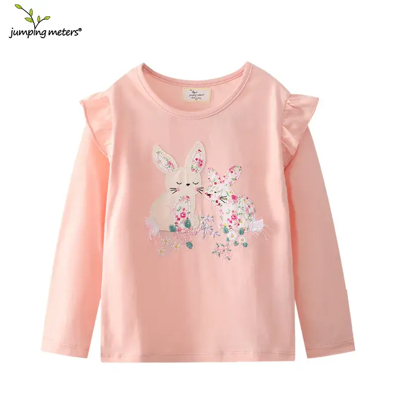 Girls' Pink Long Sleeve T-Shirt Round Neck - Image 6