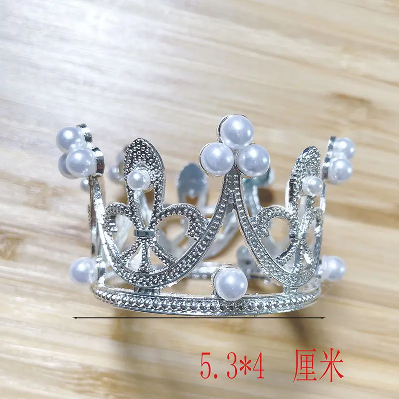 Silver Mini Crown Cake Decoration for Kids