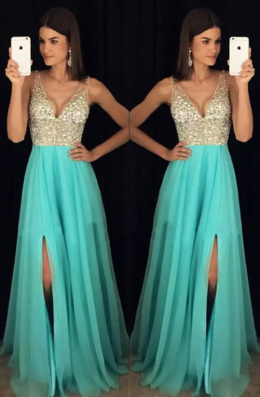 Explosion Sequined Sleeveless Dress Black Long - Image 3