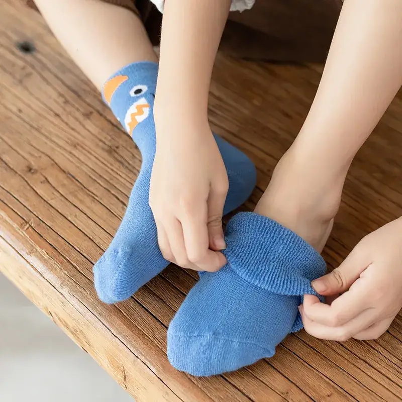 5 Pairs Winter Cartoon Terry Socks for Kids 1-12 Years