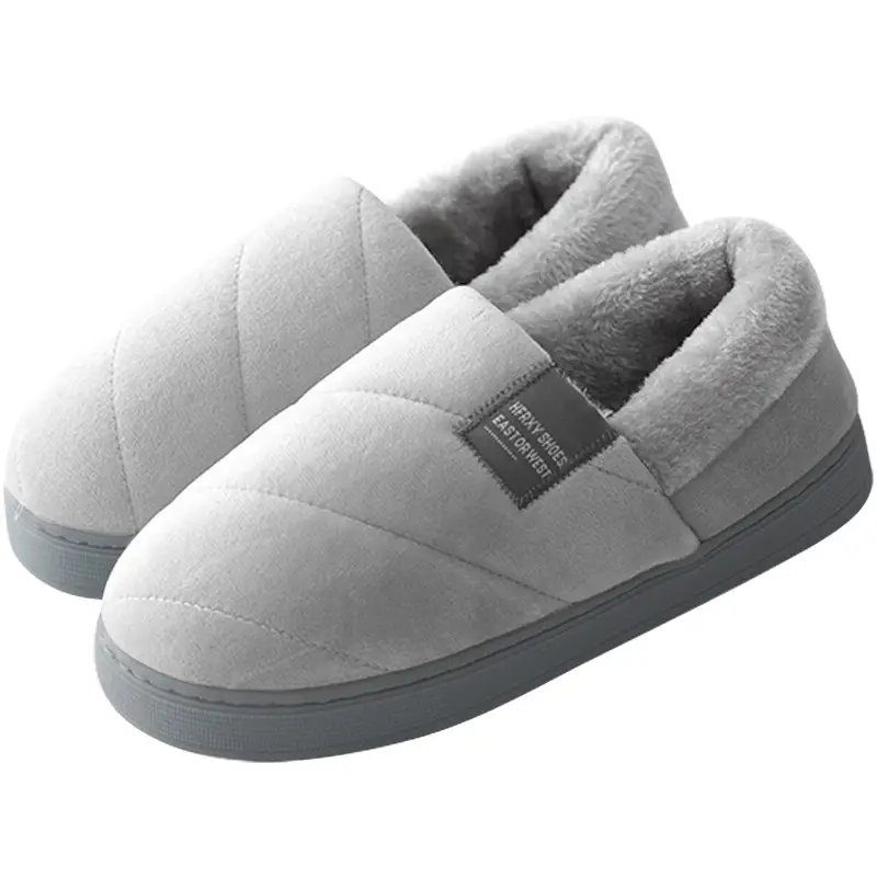 Winter Cotton Slippers Men's plus size Thick-soled Heel Warm Indoor Household Maomao Cotton Shoes for the Elderly Women's Winter - Image 5