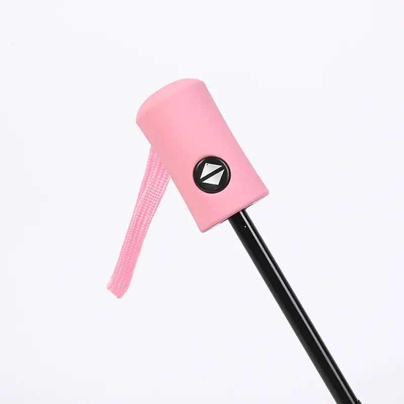 Automatic Transparent Umbrella Small Fresh Folding Three-fold Edge Color Handle - Image 9