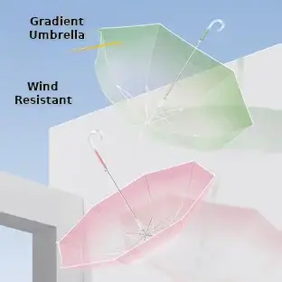 Automatic Transparent Umbrella Small Fresh Folding Three-fold Edge Color Handle — feature 1