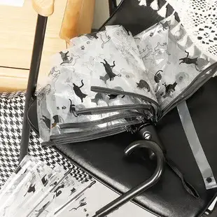 Automatic Transparent Umbrella Small Fresh Folding Three-fold Edge Color Handle — feature 13
