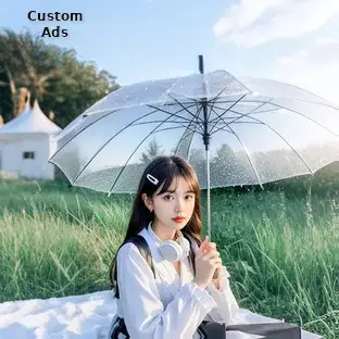 Automatic Transparent Umbrella Small Fresh Folding Three-fold Edge Color Handle — feature 3