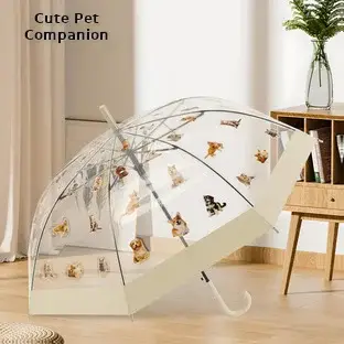 Automatic Transparent Umbrella Small Fresh Folding Three-fold Edge Color Handle — feature 7