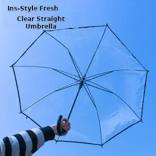 Automatic Transparent Umbrella Small Fresh Folding Three-fold Edge Color Handle — feature 9