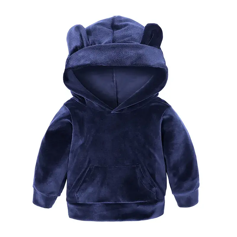 2025 Kids Velvet Hoodie Pants Set Black Korean Style - Image 20