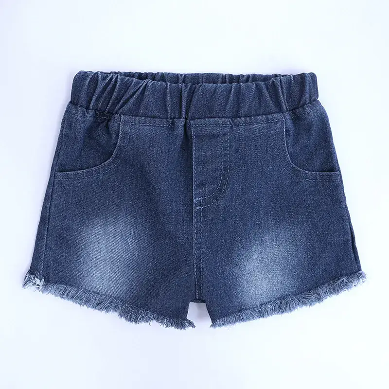 Girls Off-Shoulder Denim Shorts Set Yellow Lace Trim - Image 5