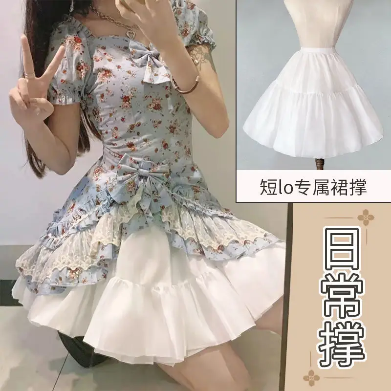 New Year's Lolita Dress Blue Pink Long Sleeve Maid Outfit - Image 16