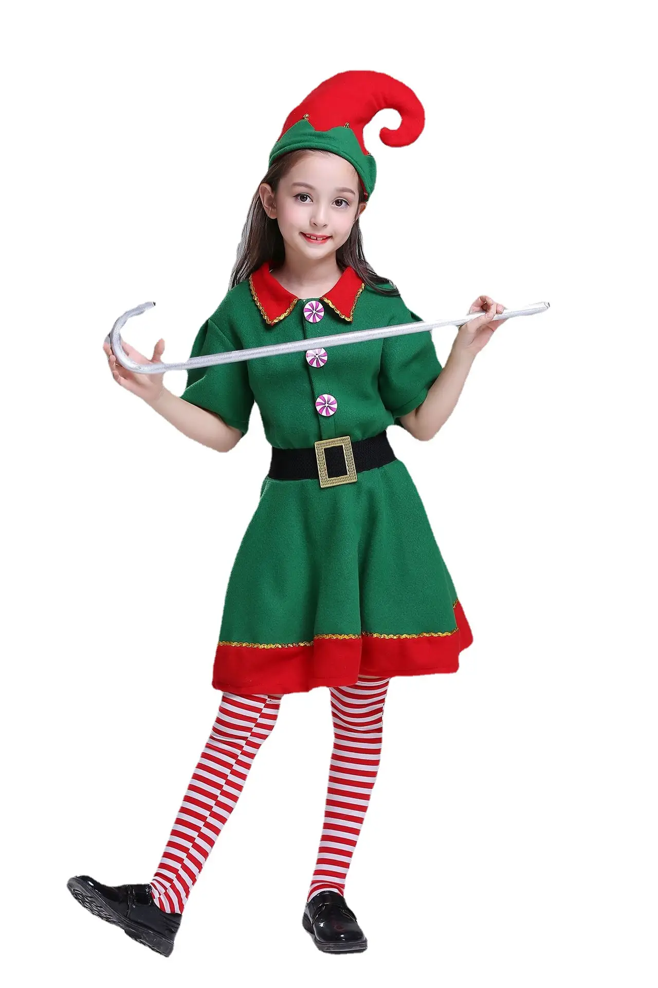 Halloween Elf Costume for Kids Boys Girls Green Red