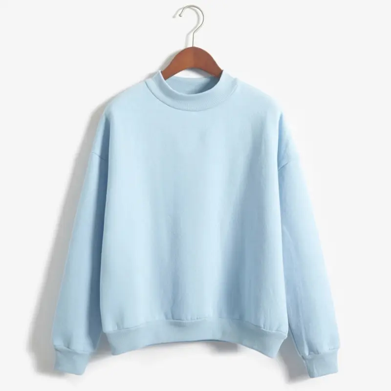 Black Velvet Sweatshirt Women Winter Student Jacket Small Turtleneck - Image 15