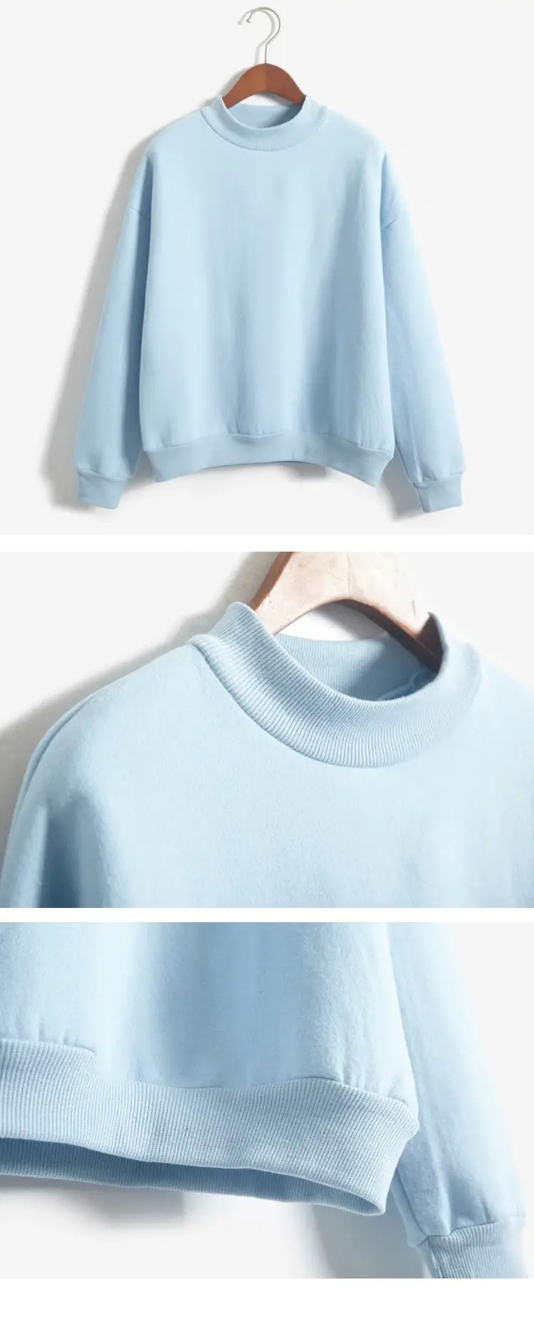 Black Velvet Sweatshirt Women Winter Student Jacket Small Turtleneck — feature 41
