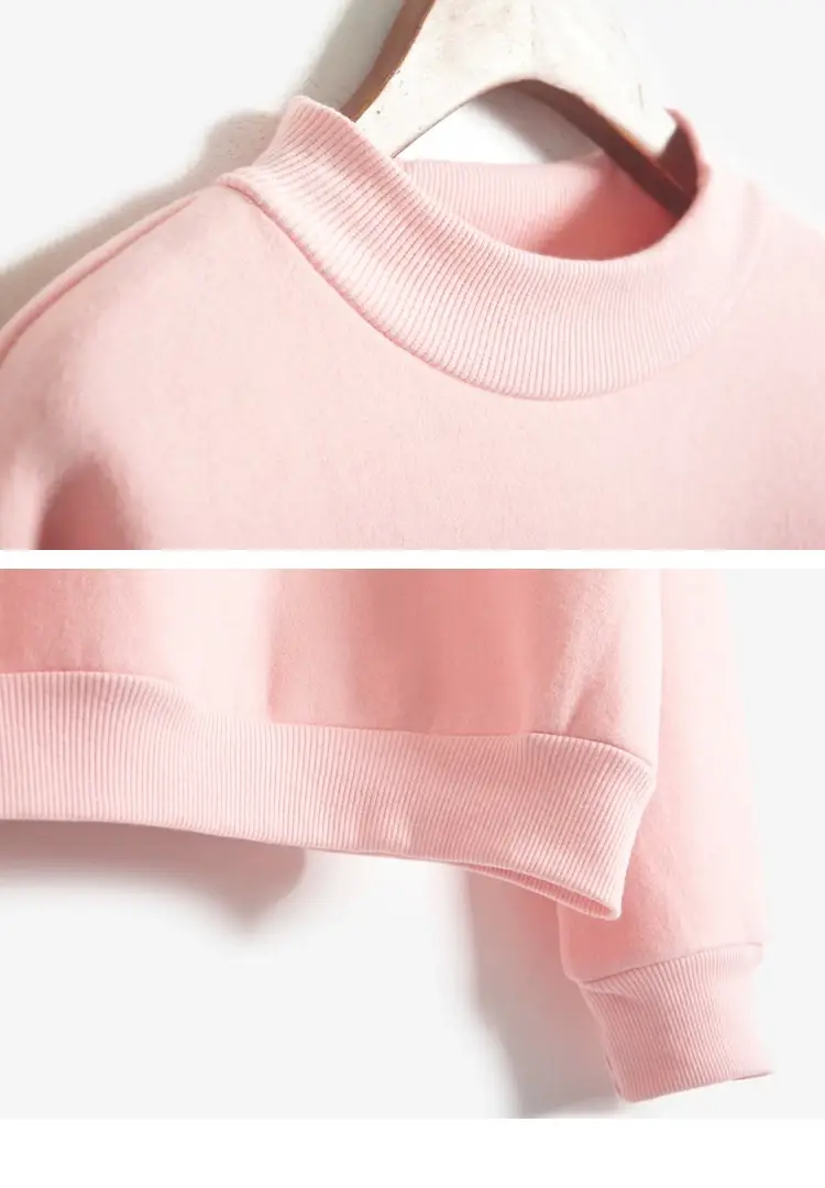 Black Velvet Sweatshirt Women Winter Student Jacket Small Turtleneck — feature 42