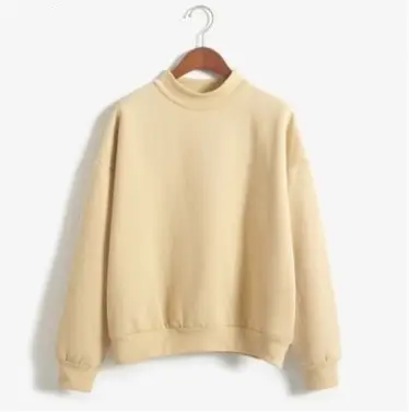 Black Velvet Sweatshirt Women Winter Student Jacket Small Turtleneck - Image 2