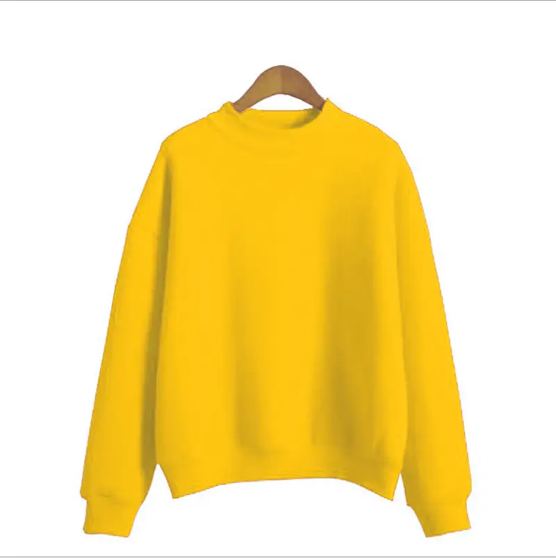 Black Velvet Sweatshirt Women Winter Student Jacket Small Turtleneck - Image 3