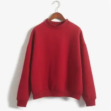Black Velvet Sweatshirt Women Winter Student Jacket Small Turtleneck - Image 7