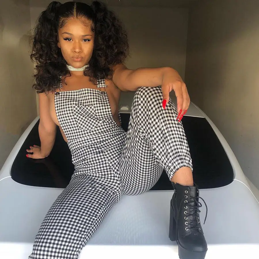 Women Plaid Strap Pants Casual Backless Set - Image 2
