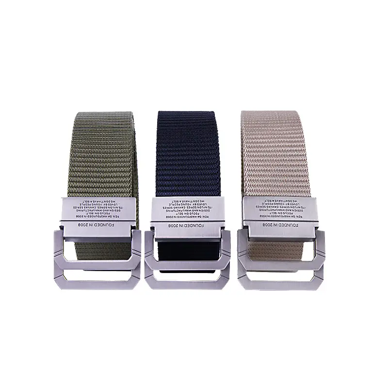 Men's Nylon Belt Double Ring Buckle 3 Colors - Image 9
