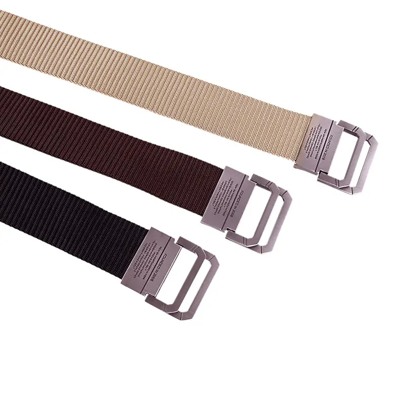 Men's Nylon Belt Double Ring Buckle 3 Colors - Image 11