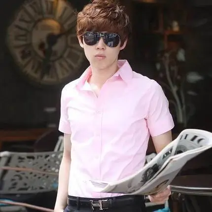 2018 Men Cotton Slim White Shirt No Iron Korean Style - Image 22