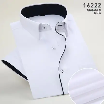 2018 Men Cotton Slim White Shirt No Iron Korean Style - Image 4