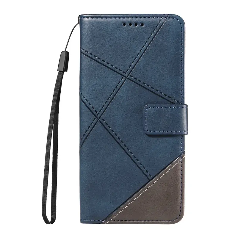 Blue Quilted Leather Mobile Phone Case for iPhone 17 - Image 2