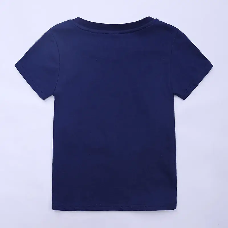 2025 Kids Dinosaur Cotton T-Shirt Navy Blue - Image 3