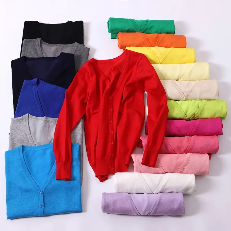 Women V-Neck Loose Sweater Coat Sun Protection Plus Size - Image 22