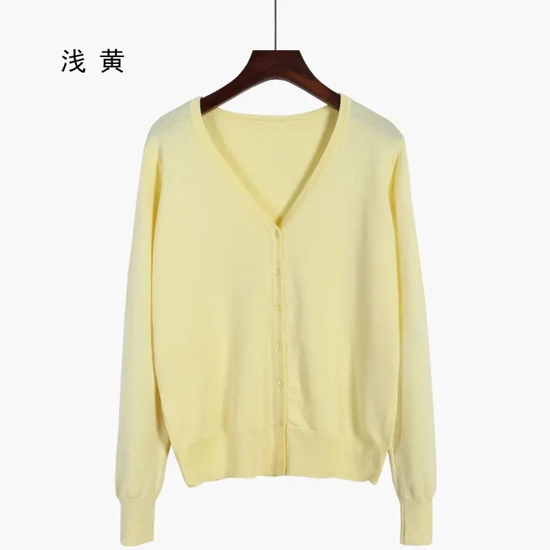 Women V-Neck Loose Sweater Coat Sun Protection Plus Size - Image 14