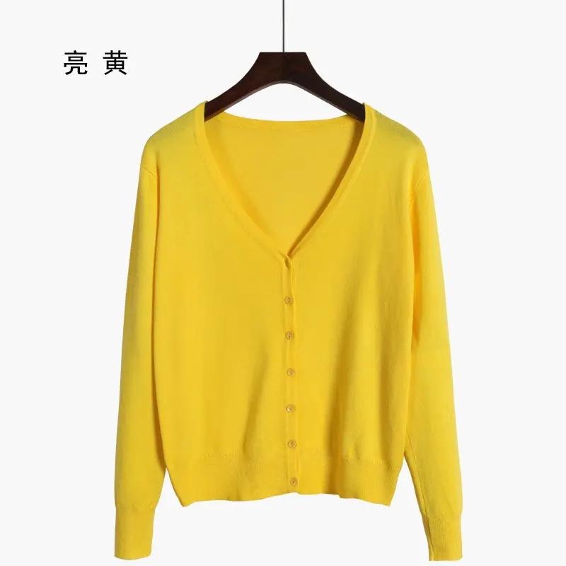 Women V-Neck Loose Sweater Coat Sun Protection Plus Size - Image 8