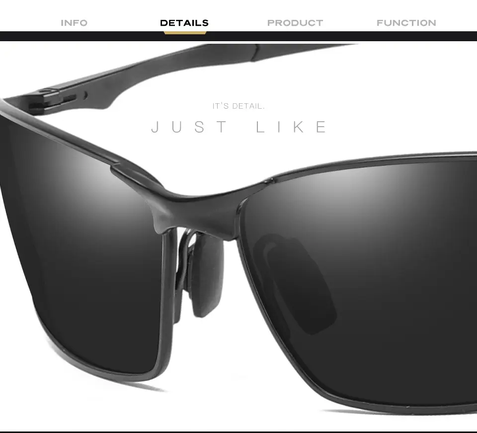 Men Polarized Sunglasses Yellow Night Vision Mirror — feature 9