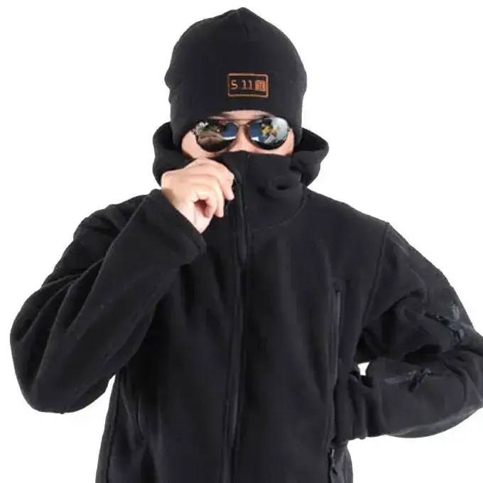 Winter Warm Fleece Balaclava Windproof Black - Image 2