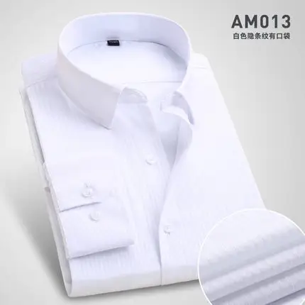 Men Cotton Slim Fit Long Sleeve Shirt Light Blue - Image 11