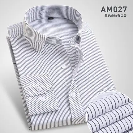 Men Cotton Slim Fit Long Sleeve Shirt Light Blue - Image 13