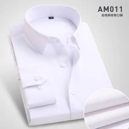 Men Cotton Slim Fit Long Sleeve Shirt Light Blue - Image 6