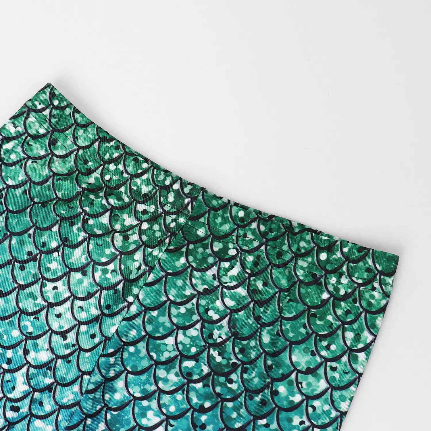 3D Mermaid Leggings Green Blue Printed Stretch Women