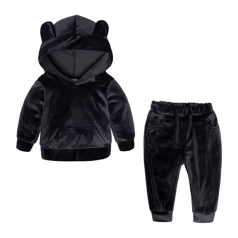 Blue Hooded Sweatshirt Set for Boys Autumn Wear
