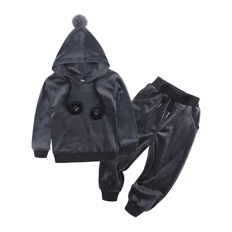 Blue Hooded Sweatshirt Set for Boys Autumn Wear