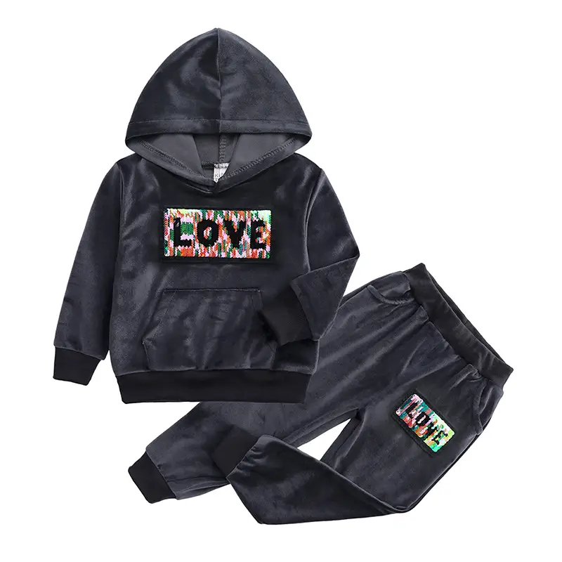 Blue Hooded Sweatshirt Set for Boys Autumn Wear