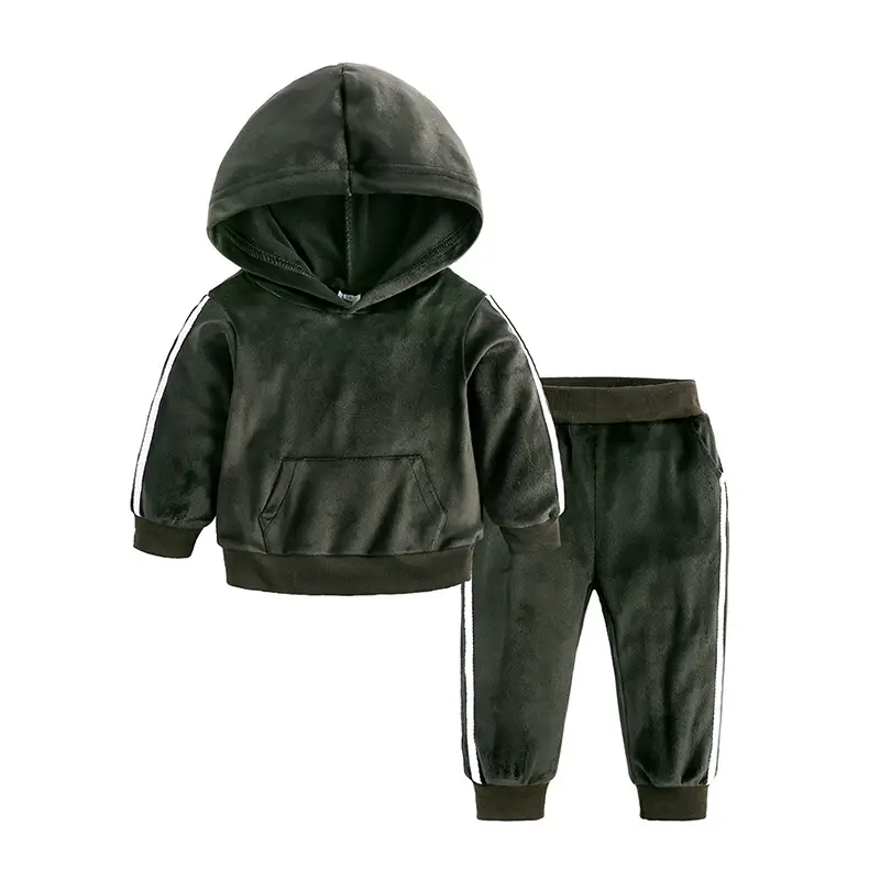 Blue Hooded Sweatshirt Set for Boys Autumn Wear