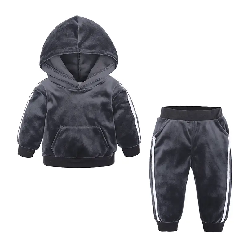 Blue Hooded Sweatshirt Set for Boys Autumn Wear