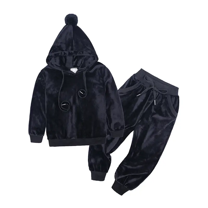 Blue Hooded Sweatshirt Set for Boys Autumn Wear