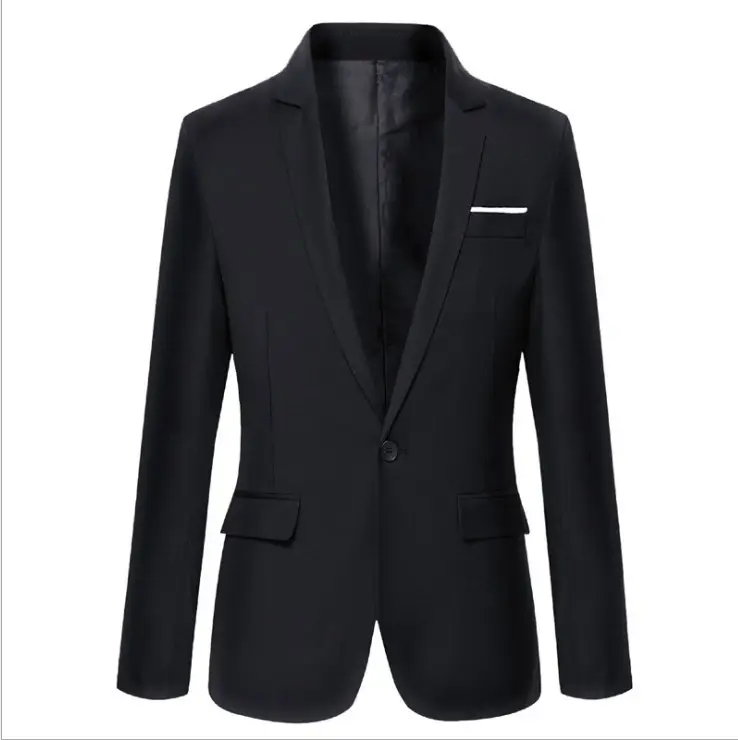 Men's Black Slim Fit Casual Suit Spring Autumn - Image 3