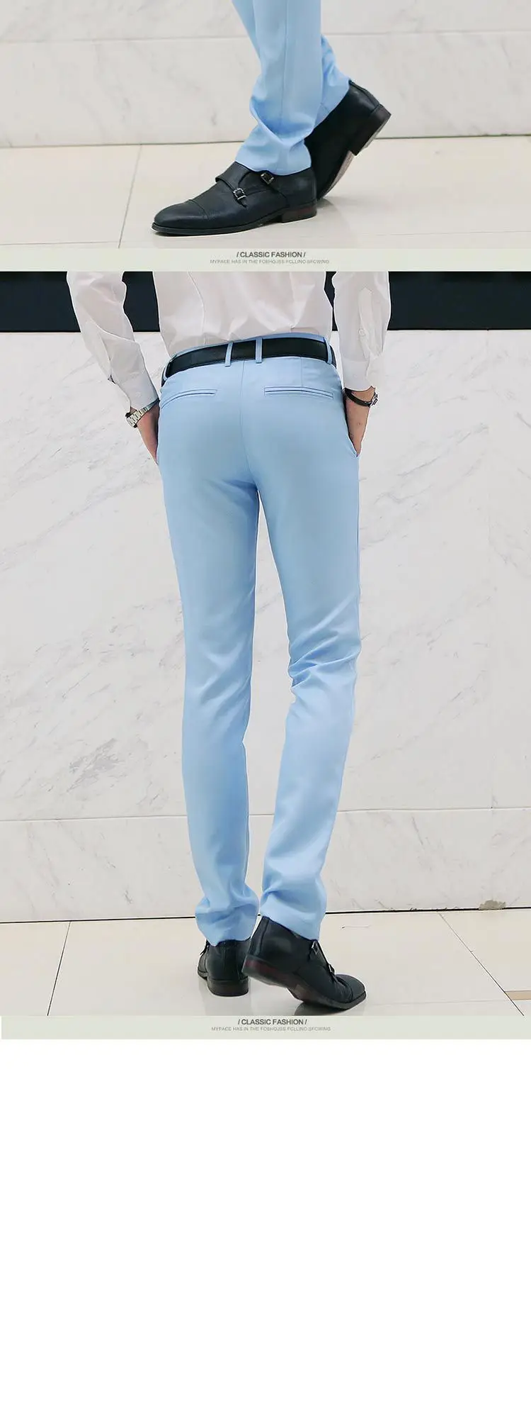 Men's Black Straight Fit Slim Jeans Summer Casual Pants — feature 10