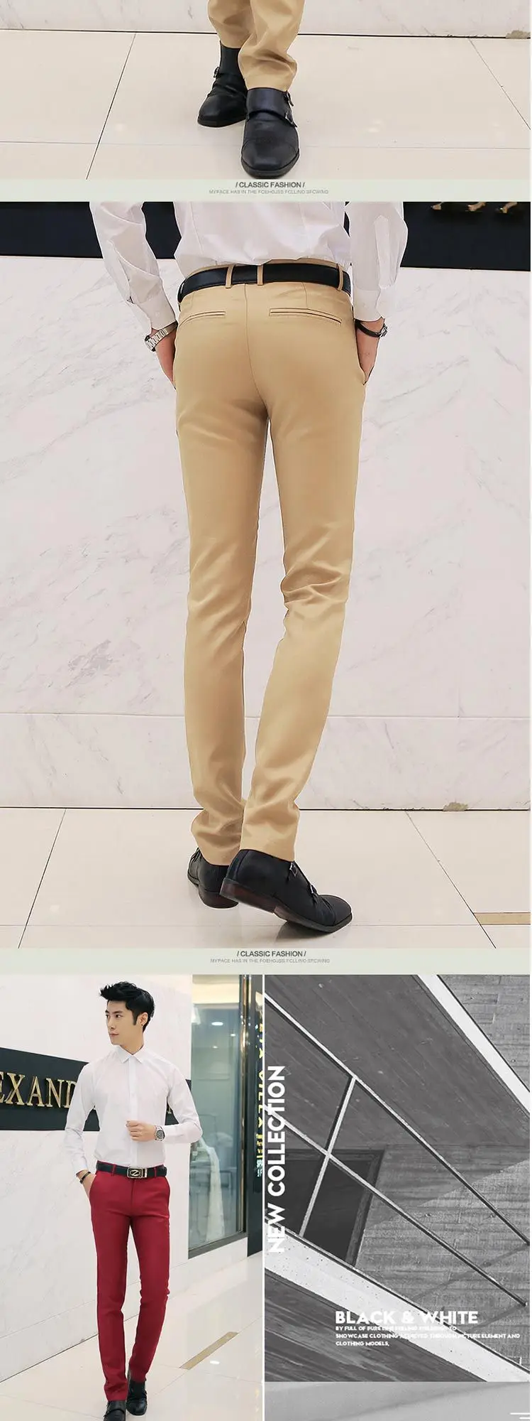 Men's Black Straight Fit Slim Jeans Summer Casual Pants — feature 4