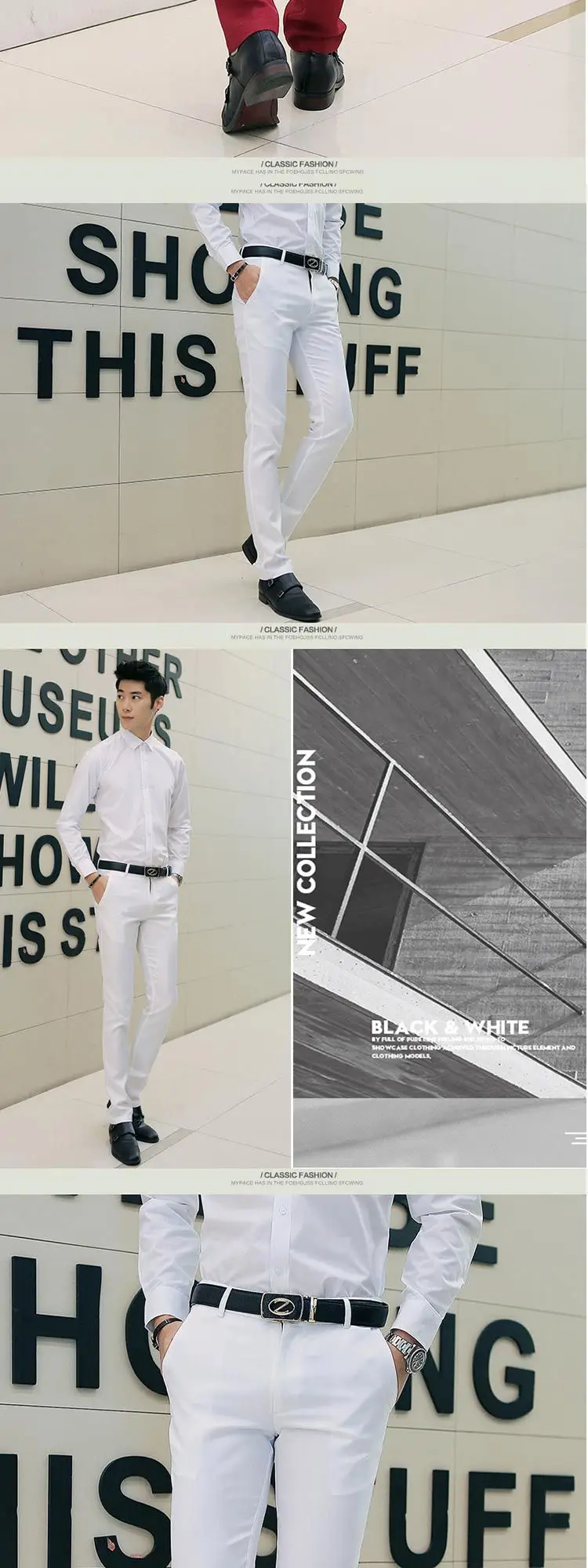 Men's Black Straight Fit Slim Jeans Summer Casual Pants — feature 6