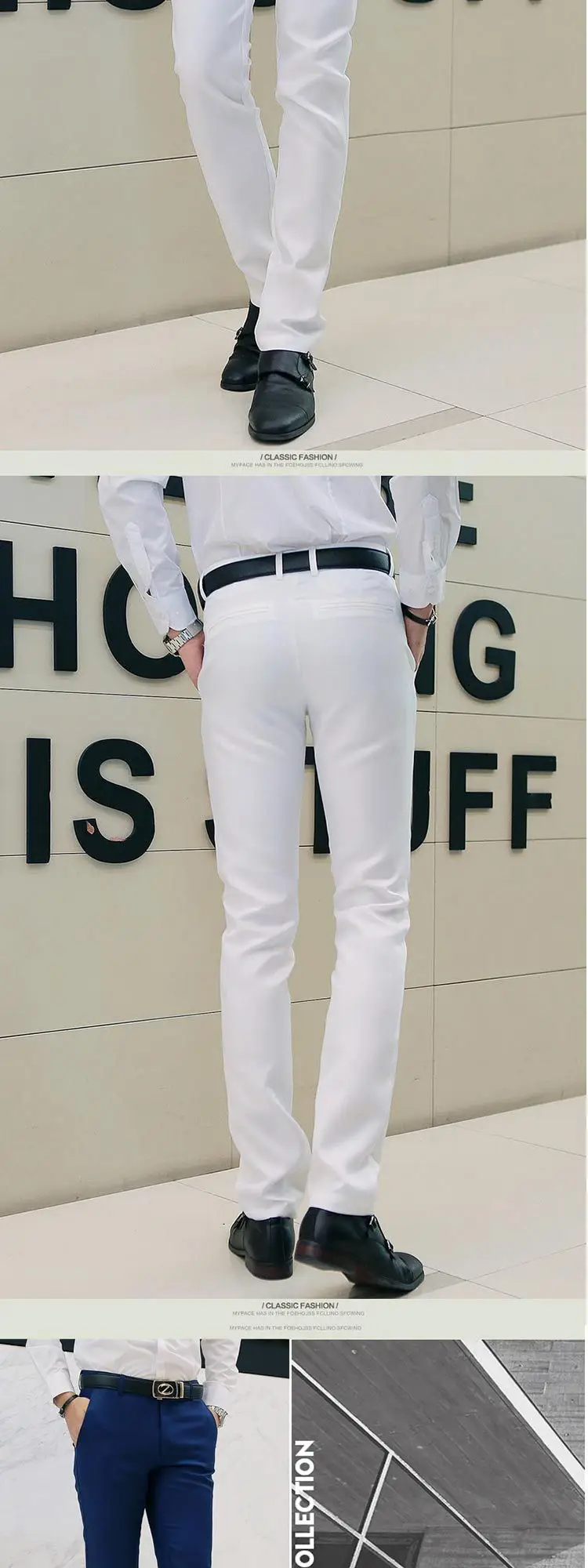 Men's Black Straight Fit Slim Jeans Summer Casual Pants — feature 7