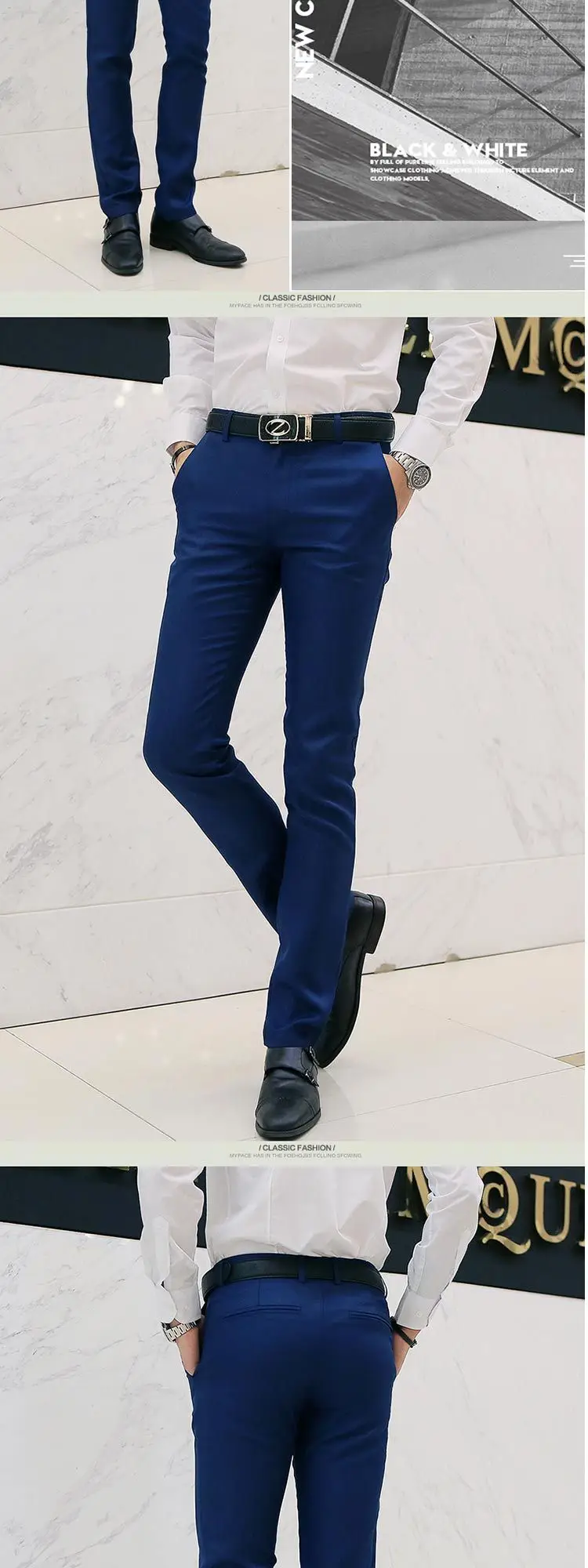 Men's Black Straight Fit Slim Jeans Summer Casual Pants — feature 8